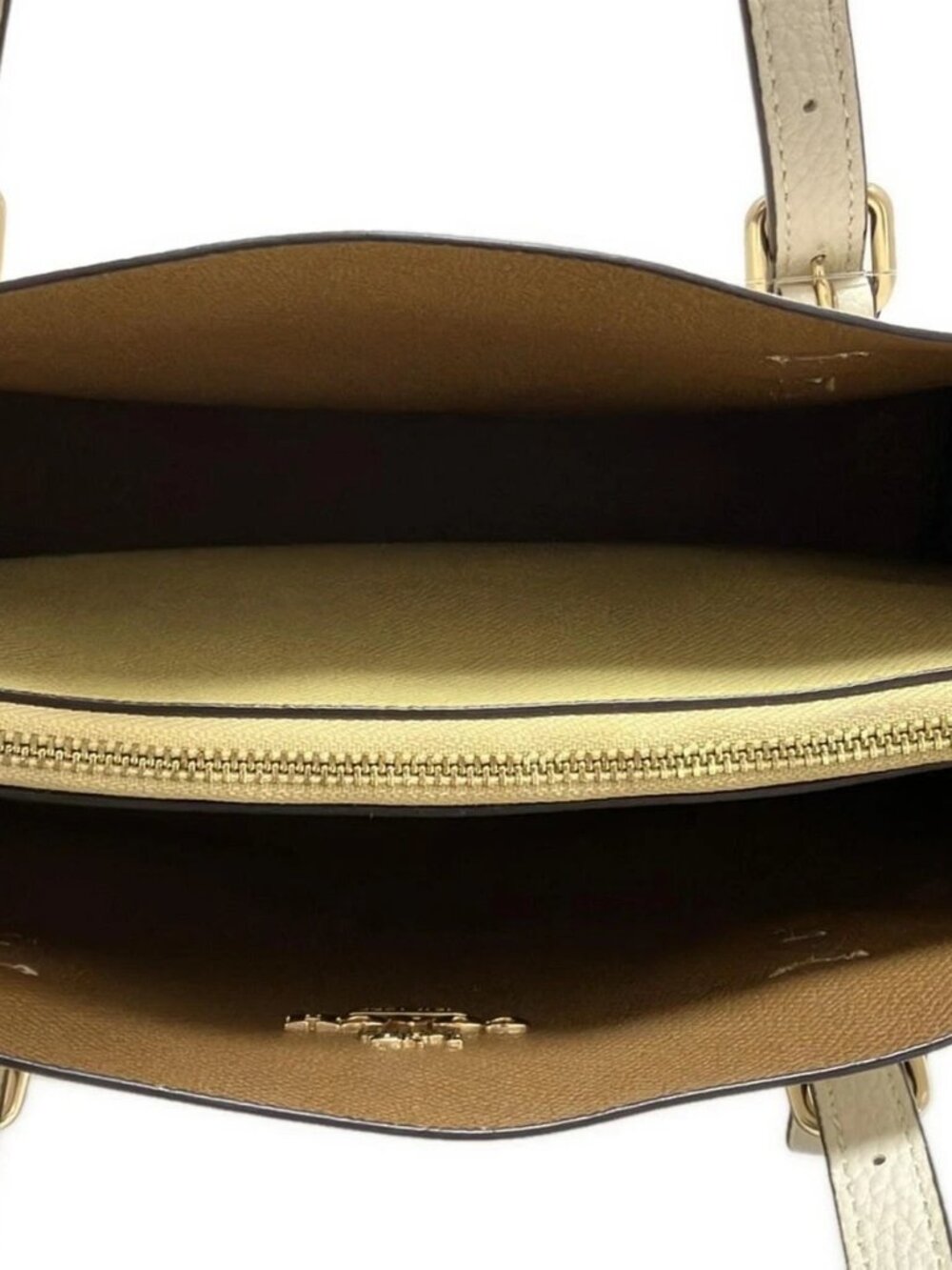COACH Molly Tote 25 C4084 Cream Leather Tote Bag - Picture 7 of 13